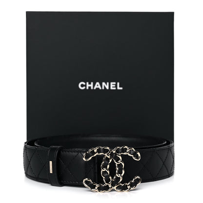 Chanel Lambskin Quilted CC Chain Belt 85 34 Black 7 of 7
