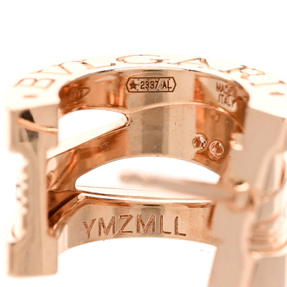 Bulgari 18K Rose Gold Diamond B.Zero1 Legend Hoop Earrings 7 of 7