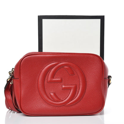 Gucci Pebbled Calfskin Small Soho Disco Bag Tabasco Red 12 of 15