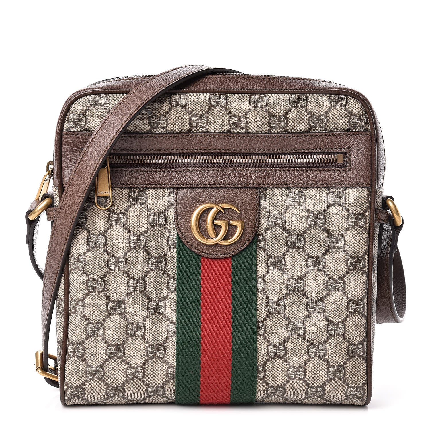 Gucci GG Supreme Monogram Web Small Ophidia Messenger Bag Brown 1 of 11