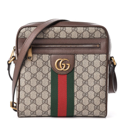 Gucci GG Supreme Monogram Web Small Ophidia Messenger Bag Brown 1 of 11