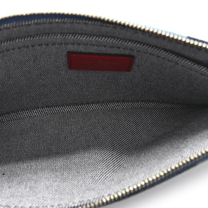 Louis Vuitton Denim Damier Monogram Patchwork Neverfull MM Pochette  Blue Rouge 5 of 10