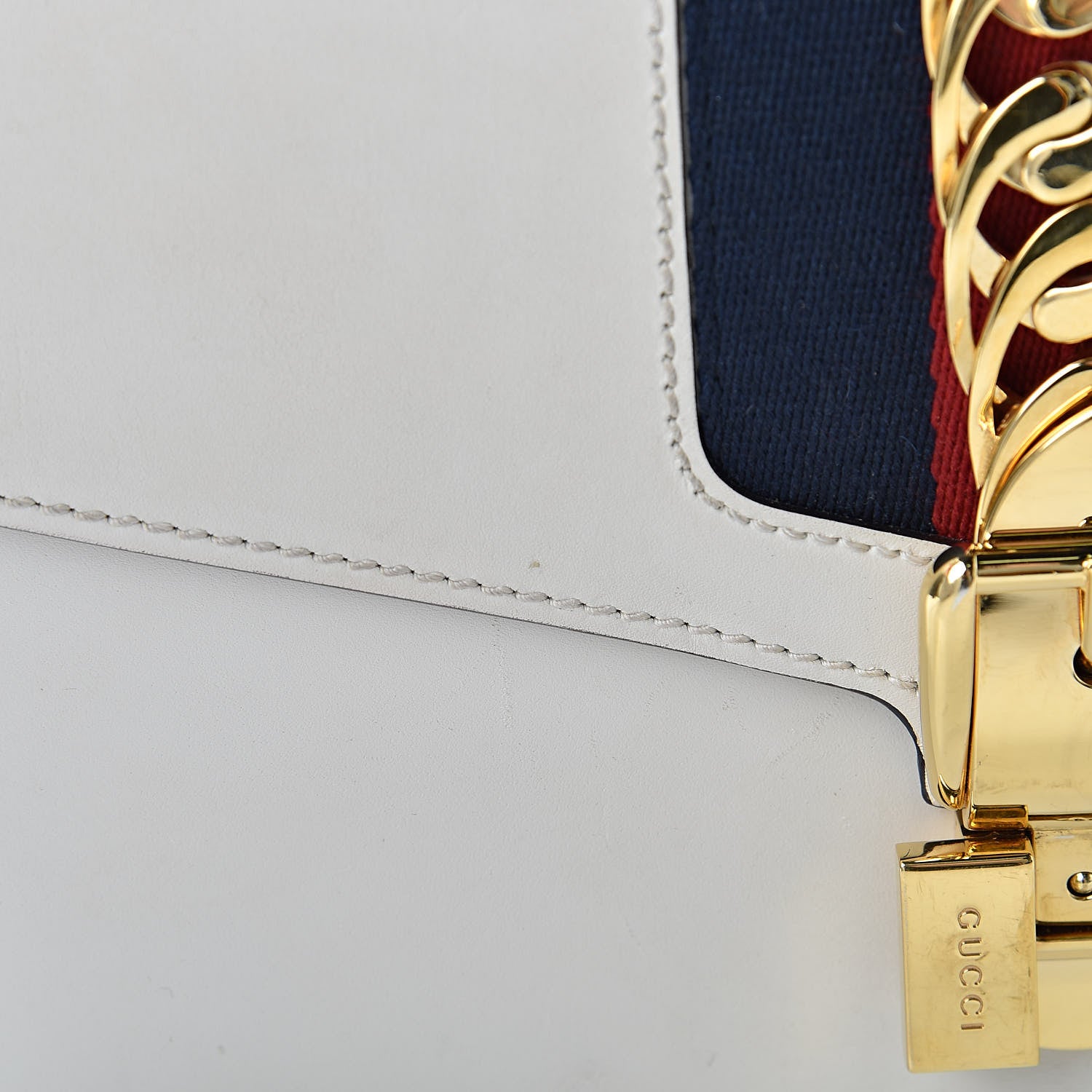 Gucci Calfskin Small Sylvie Shoulder Bag White 11 of 13