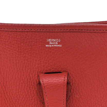 Hermes Taurillon Clemence Evelyne III PM Rouge Garance 6 of 13