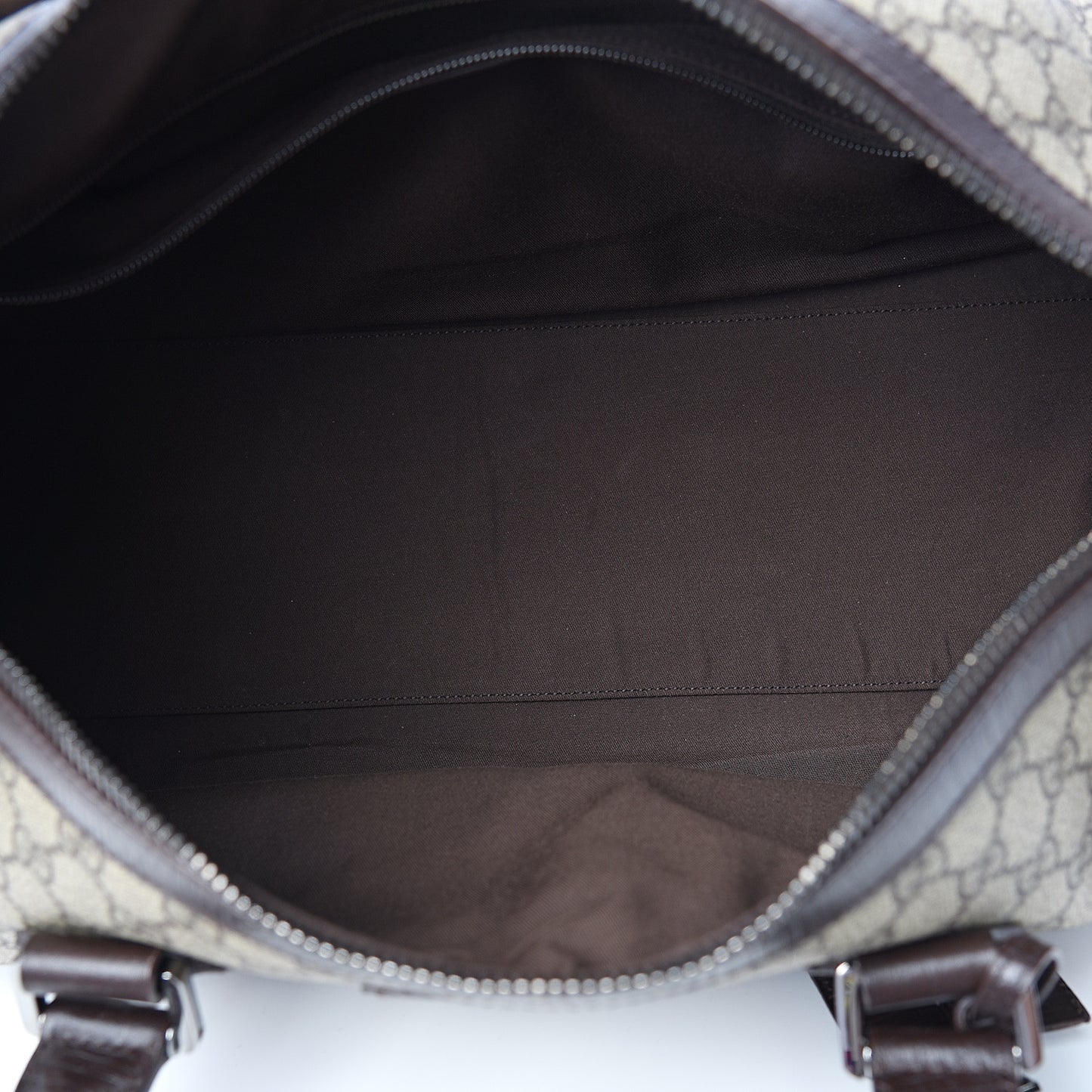 GG Supreme Monogram Web Medium Carry On Duffle Beige Dark Brown