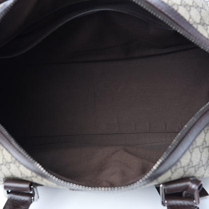 Gucci GG Supreme Monogram Web Medium Carry On Duffle Beige Dark Brown 4 of 8