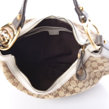 Gucci Monogram Medium Interlocking Hobo Off White 5 of 9