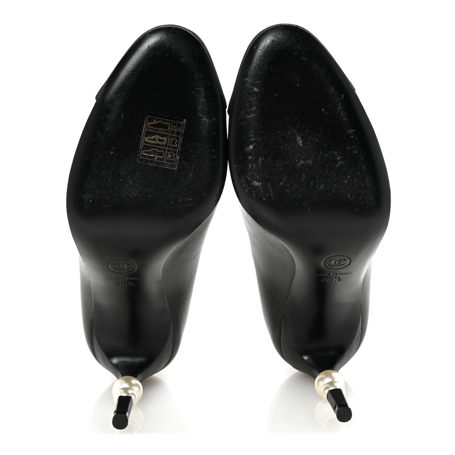Lambskin Grosgrain Pearl Cap Toe Pumps 36.5 Black
