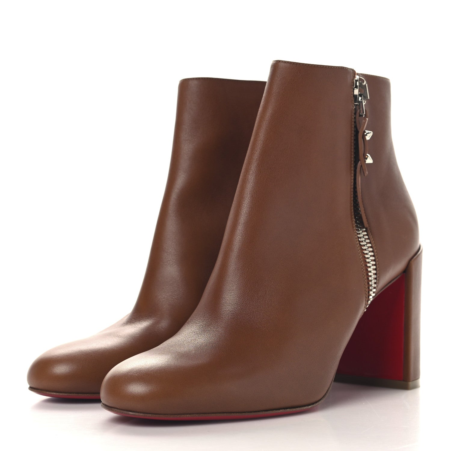 Christian Louboutin Calfskin Ziptotal 85 Ankle Boots 39 Cuoio 4 of 8