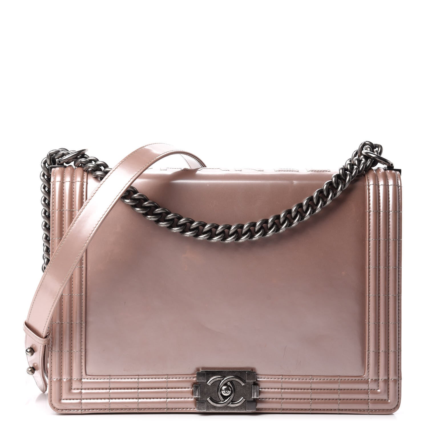 Chanel Iridescent Glazed Calfskin Large Boy Flap Light Pink 1 of 18