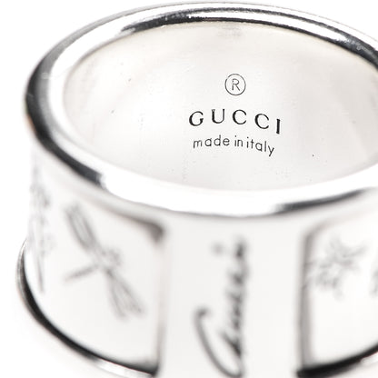 Gucci Sterling Silver Flora Band Ring 50 5.25 4 of 5