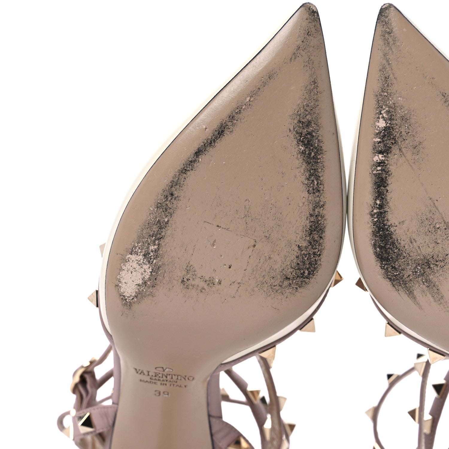 Valentino Garavani Calfskin Rockstud Ankle Strap 65mm Pumps 39 Light Ivory Poudre 9 of 11