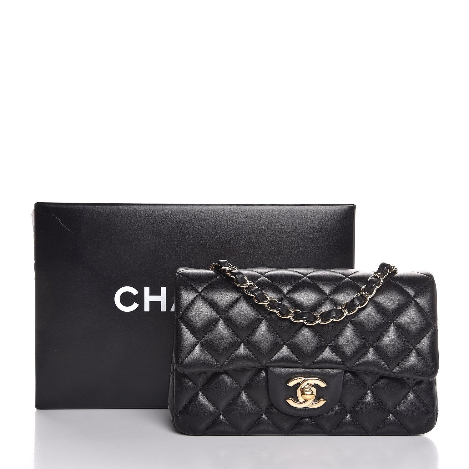 Chanel Lambskin Quilted Mini Rectangular Flap Black 8 of 8