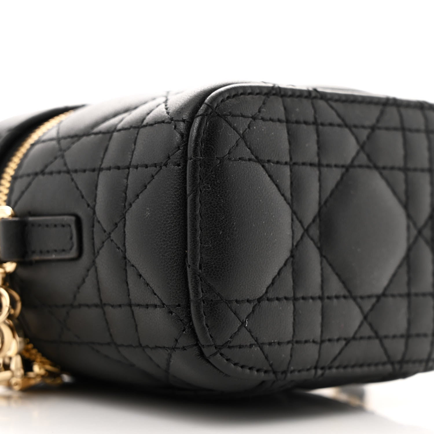 Christian Dior Lambskin Cannage Micro Lady Dior Vanity Case Black 8 of 13