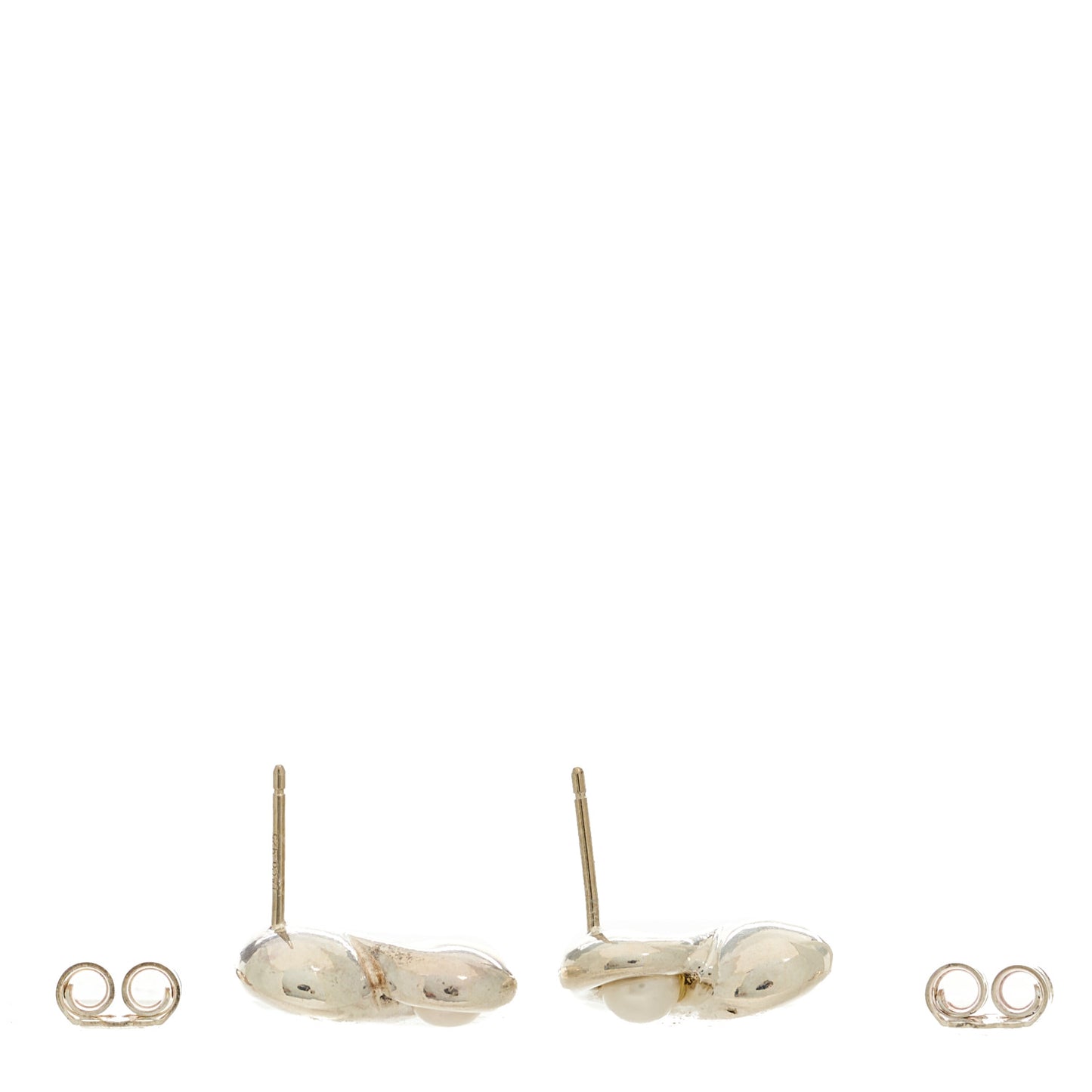 Sterling Silver Freshwater Cultured Pearl Infinity Earrings