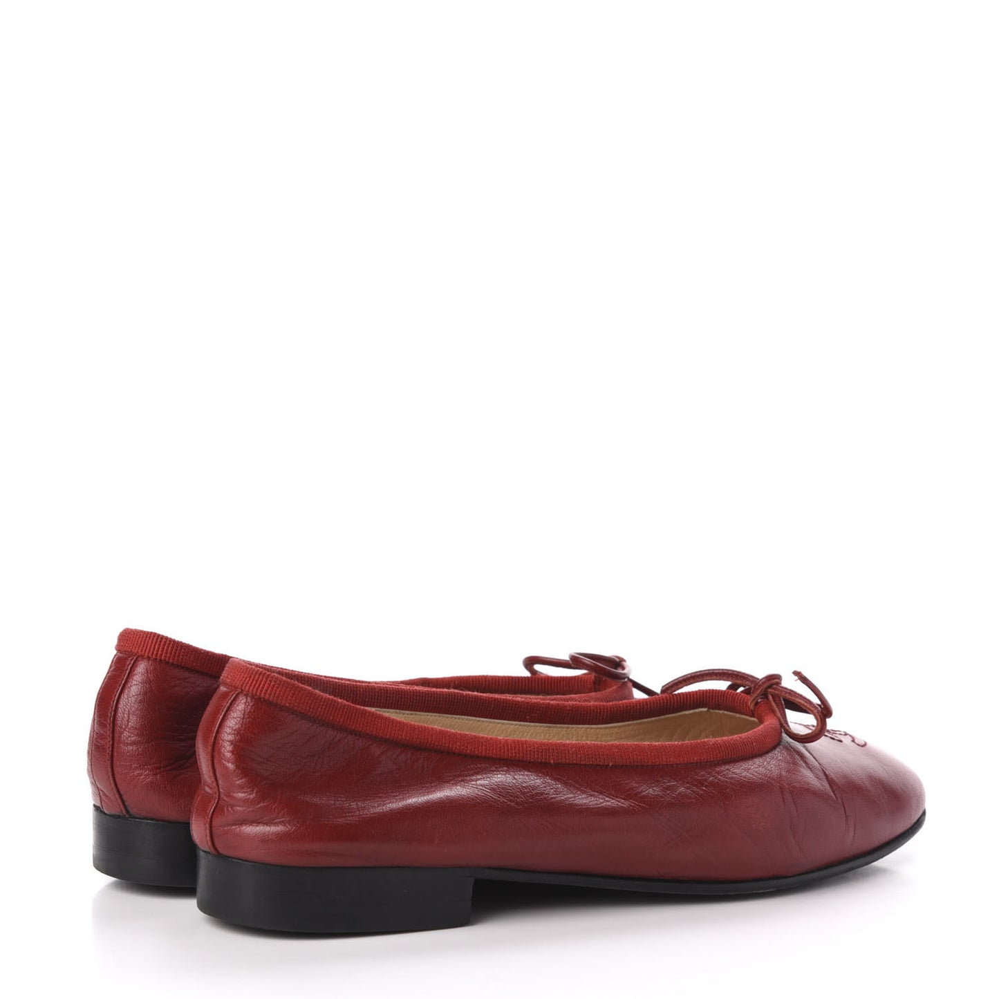 Goatskin CC Ballerina Flats 36.5 Red