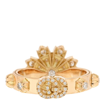 Gucci 18K Yellow Gold Diamond Flora Ring 51 5.75 3 of 4