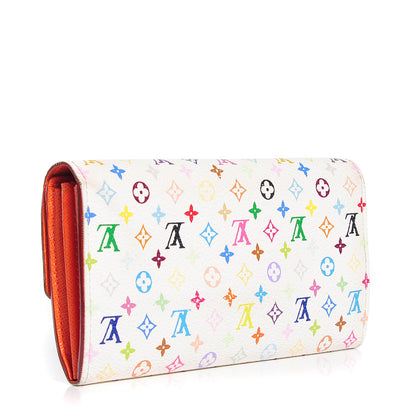 Louis Vuitton Monogram Multicolor Sarah Wallet White Orange 3 of 7