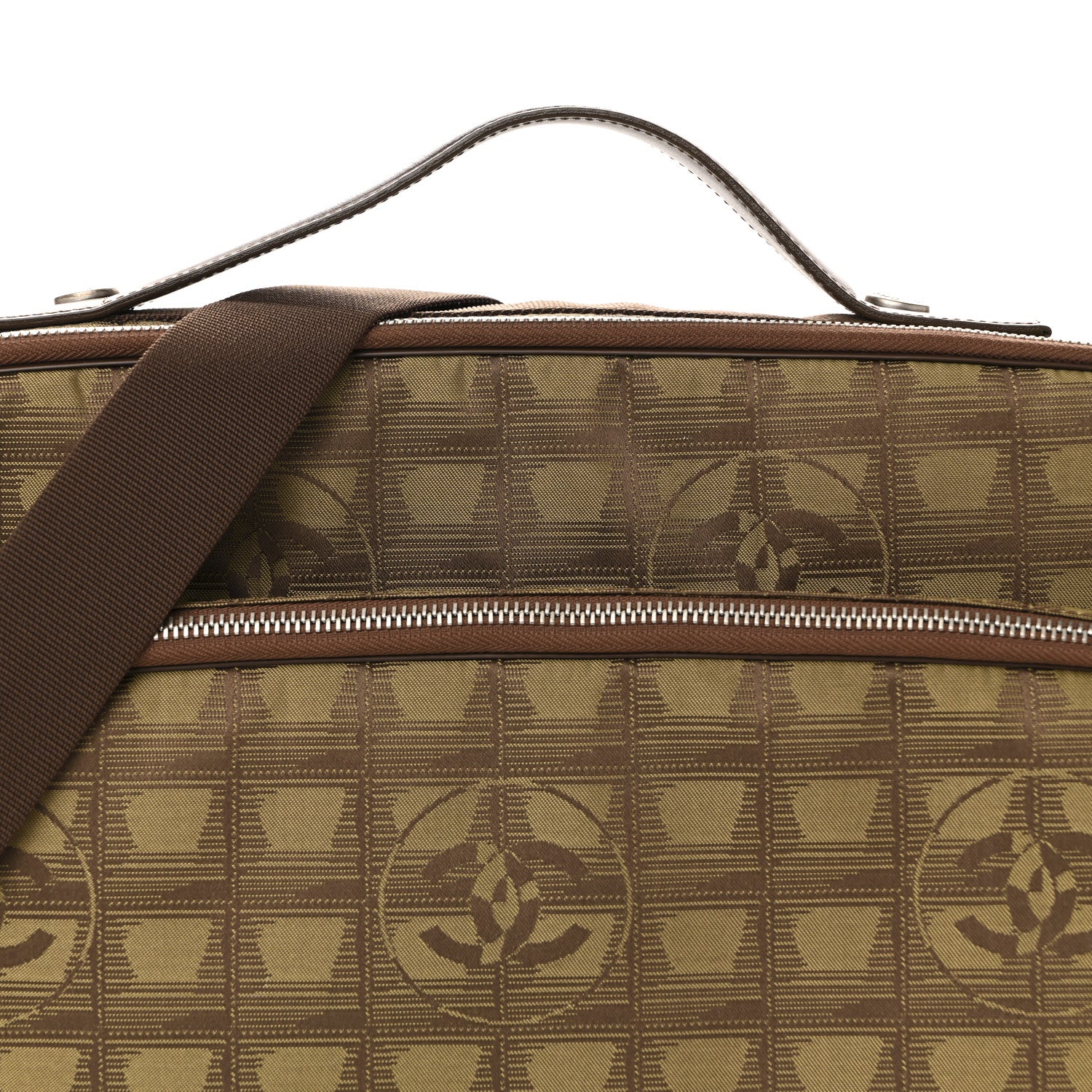 Chanel Nylon Travel Laptop Briefcase Khaki 9 of 16