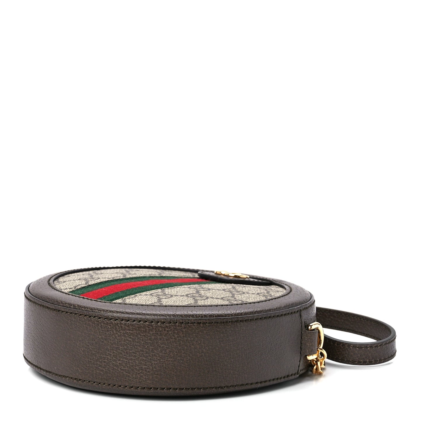 GG Supreme Monogram Web Mini Ophidia Round Shoulder Bag Brown