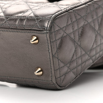 Christian Dior Lambskin Cannage Small My ABCDior Lady Dior Metallic Grey 10 of 20