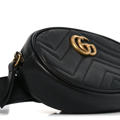 Gucci Calfskin Matelasse GG Marmont Belt Bag 85 34 Black 9 of 10