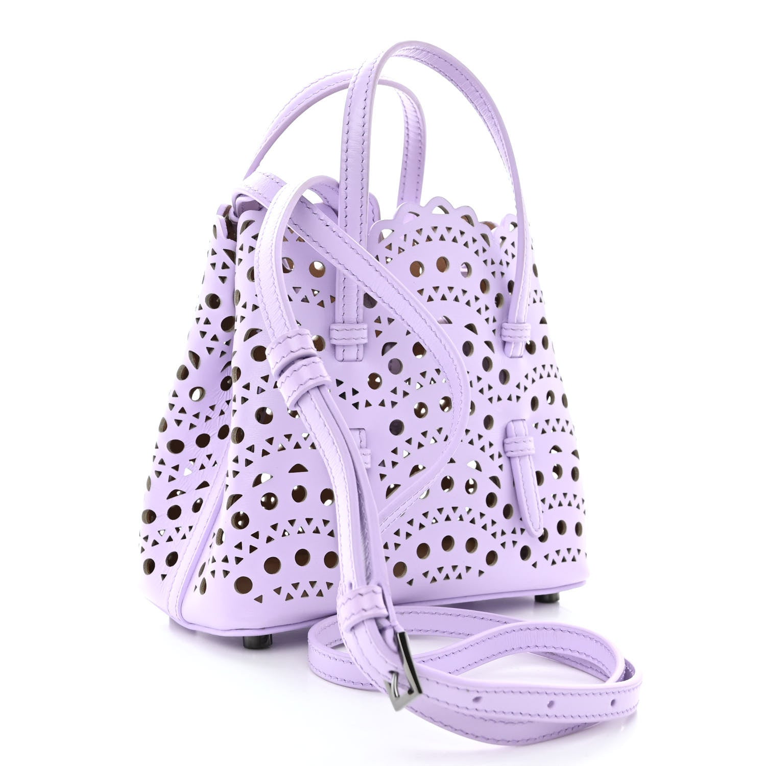Alaia Calfskin Vienne Wave Mina 16 Bag Parme Clair 3 of 9
