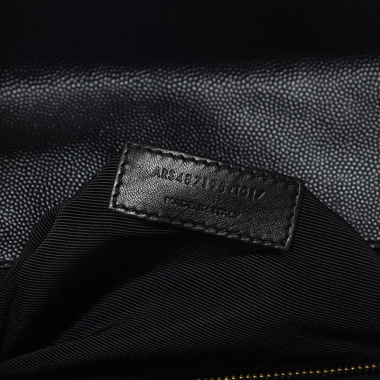 Saint Laurent Grain De Poudre Matelasse Chevron Large Monogram Satchel Black 8 of 12