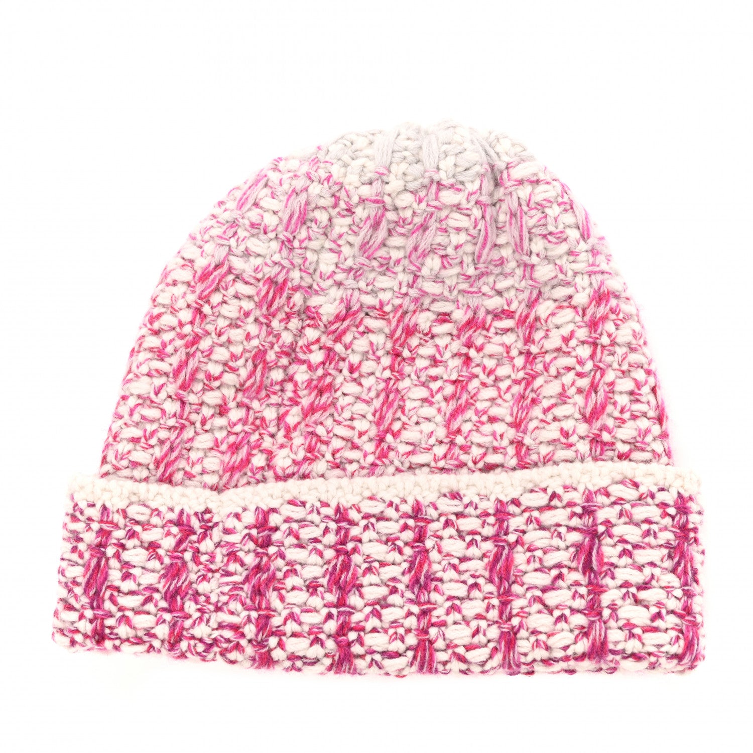 Chanel Cashmere CC Beanie Hat Pink Beige 3 of 4