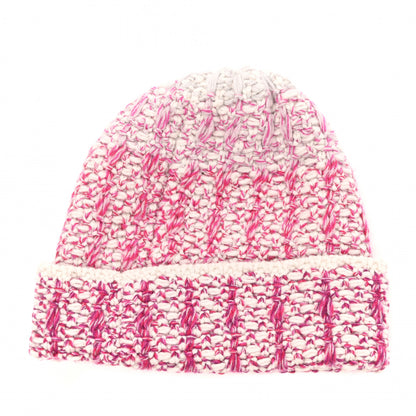 Chanel Cashmere CC Beanie Hat Pink Beige 3 of 4