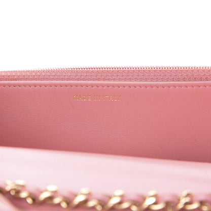 Chanel Lambskin Chevron Quilted Trendy CC Wallet On Chain WOC Pink 10 of 15