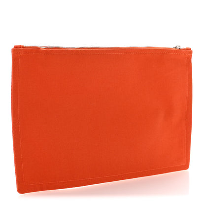 Hermes Toile Flat Yachting Pouch Orange 3 of 7
