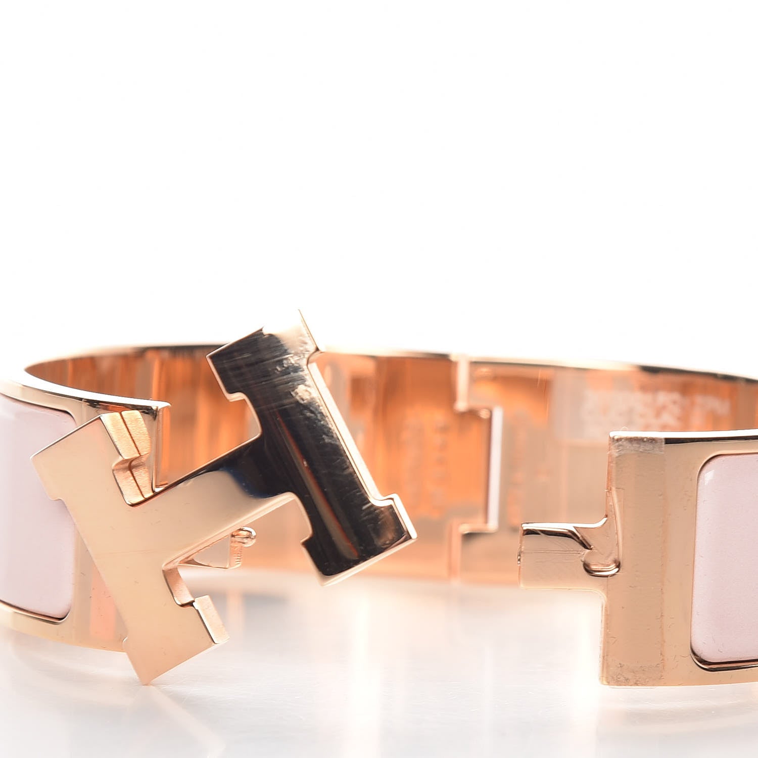 Hermes Enamel Wide Clic Clac H PM Bracelet Rose Candeur 5 of 6