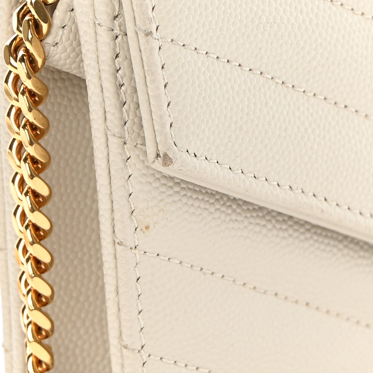 Grain De Poudre Matelasse Chevron Monogram Envelope Chain Wallet Nude Powder
