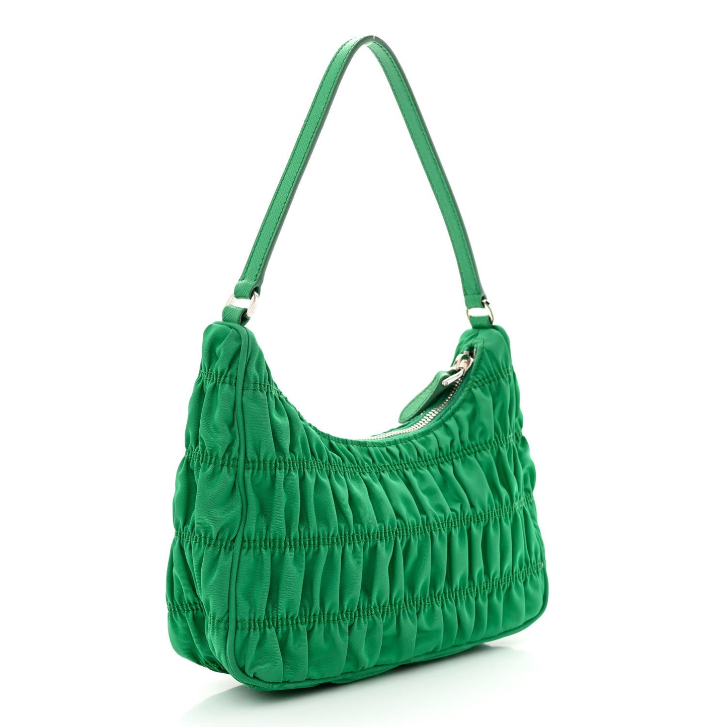 Tessuto Nylon Gaufre Shoulder Bag Menta