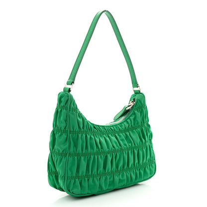 Prada Tessuto Nylon Gaufre Shoulder Bag Menta 3 of 14