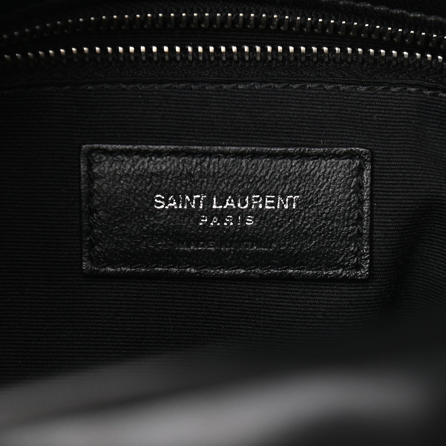 Lambskin Quilted Medium Loulou Puffer Monogram Chain Satchel Black