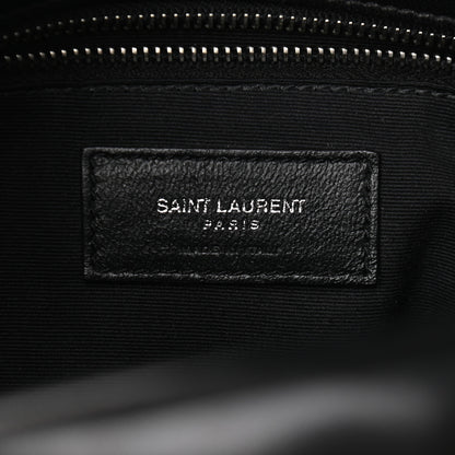 Saint Laurent Lambskin Quilted Medium Loulou Puffer Monogram Chain Satchel Black 6 of 9