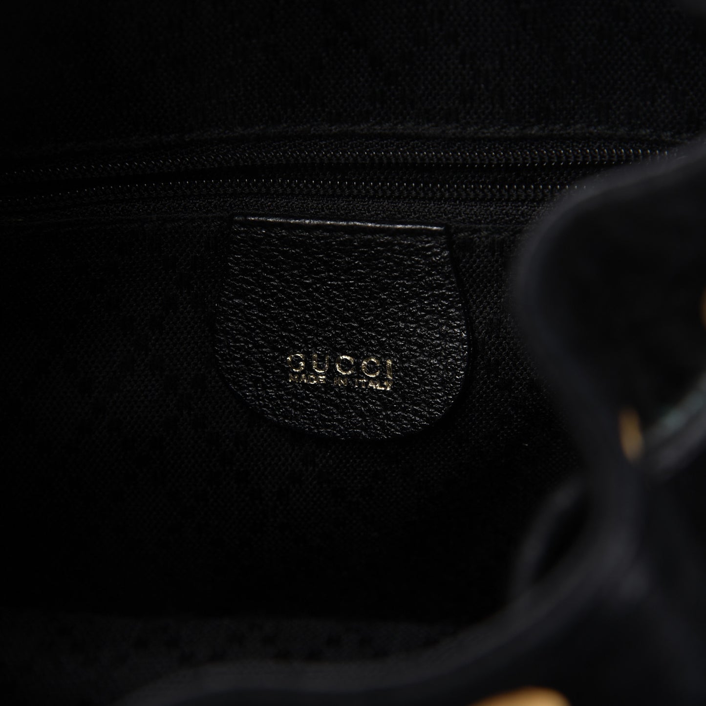 Calfskin Suede Bamboo Backpack Black