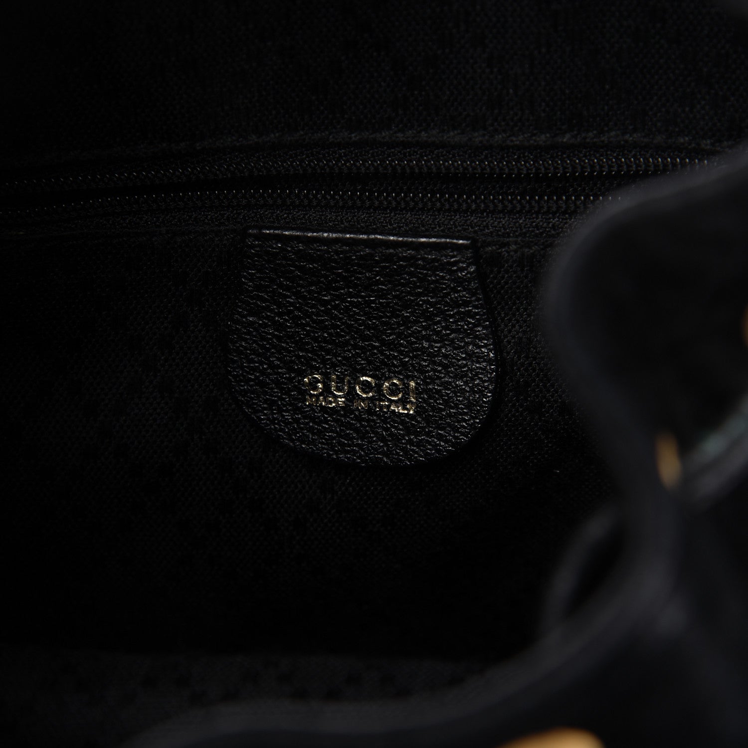Gucci Calfskin Suede Bamboo Backpack Black 8 of 9