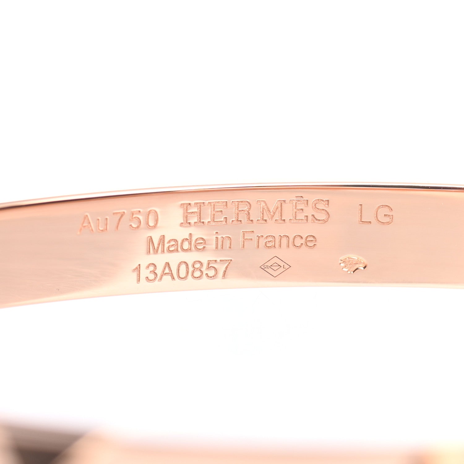 Hermes 18K Rose Gold PM Collier De Chien Bracelet LG 4 of 4