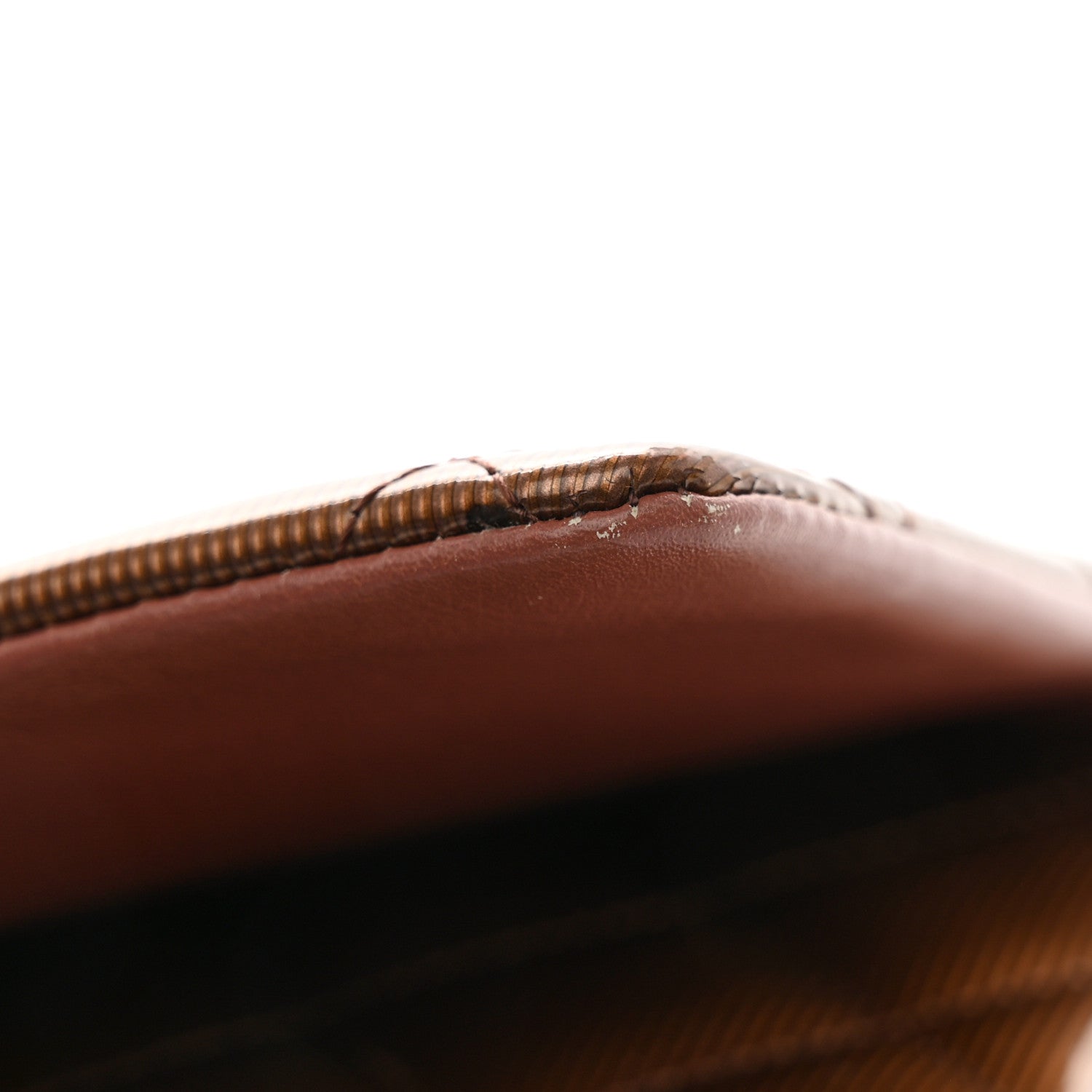 Chanel Striated Patent Quilted Clutch With Chain Flap Brown 15 of 16