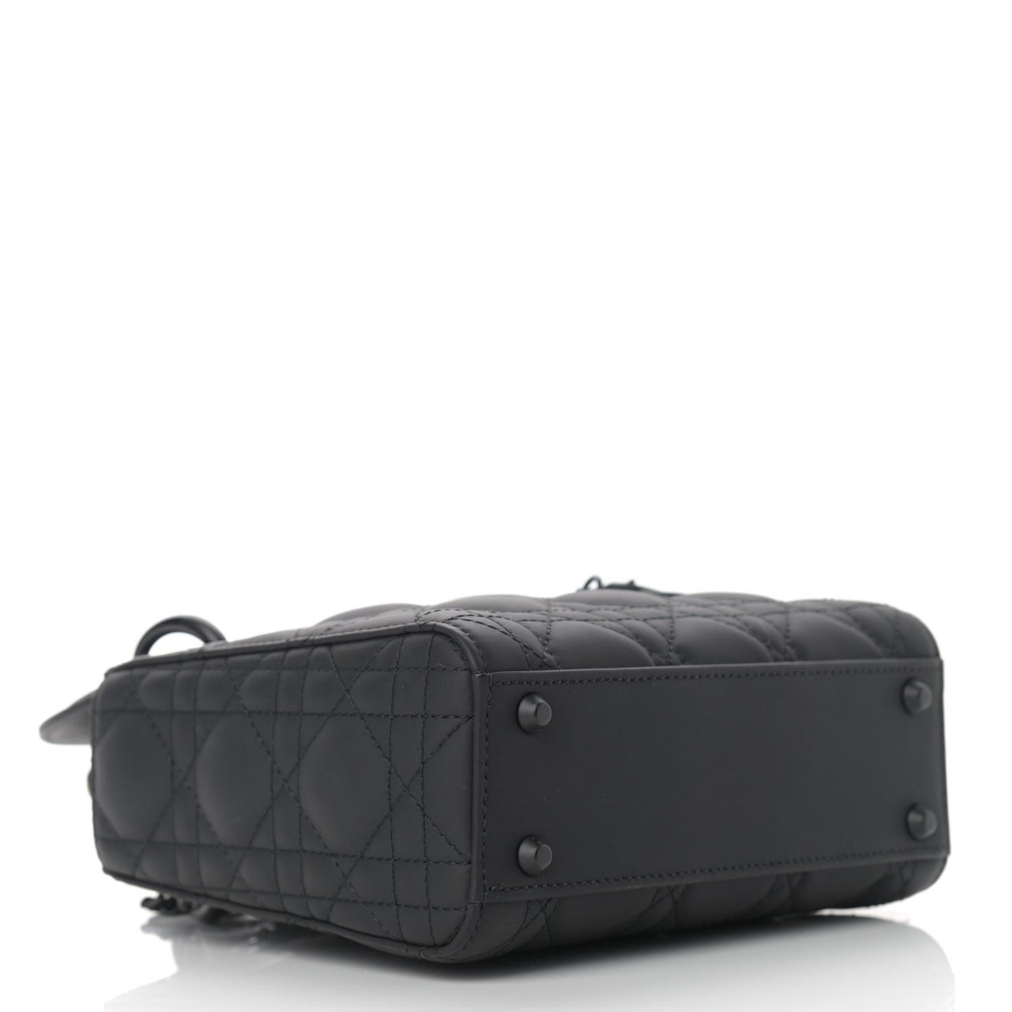 Ultra Matte Calfskin Cannage Mini Lady Dior Black
