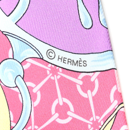 Hermes Silk La Promenade Du Matin Twilly Prune Rose Mauve 4 of 11