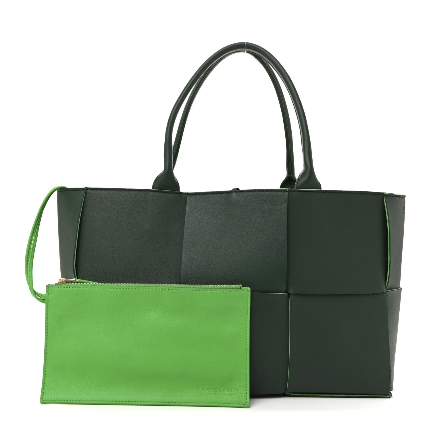 Bottega Veneta Calfskin Maxi Intrecciato Medium Arco Tote Raintree