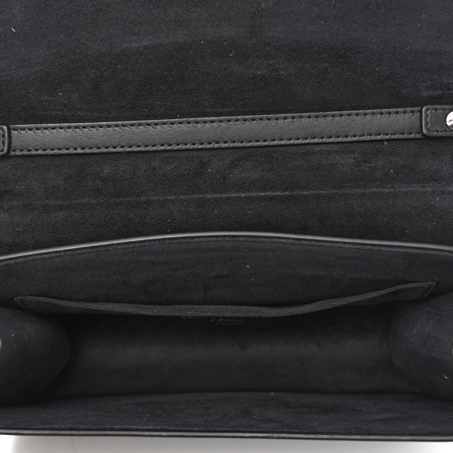 Vitello Century Velvet F is Fendi FF Kan I Shoulder Bag Black Tobacco