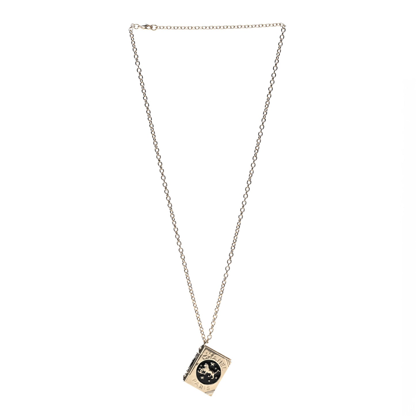 Metal Long Necklace Gold Black