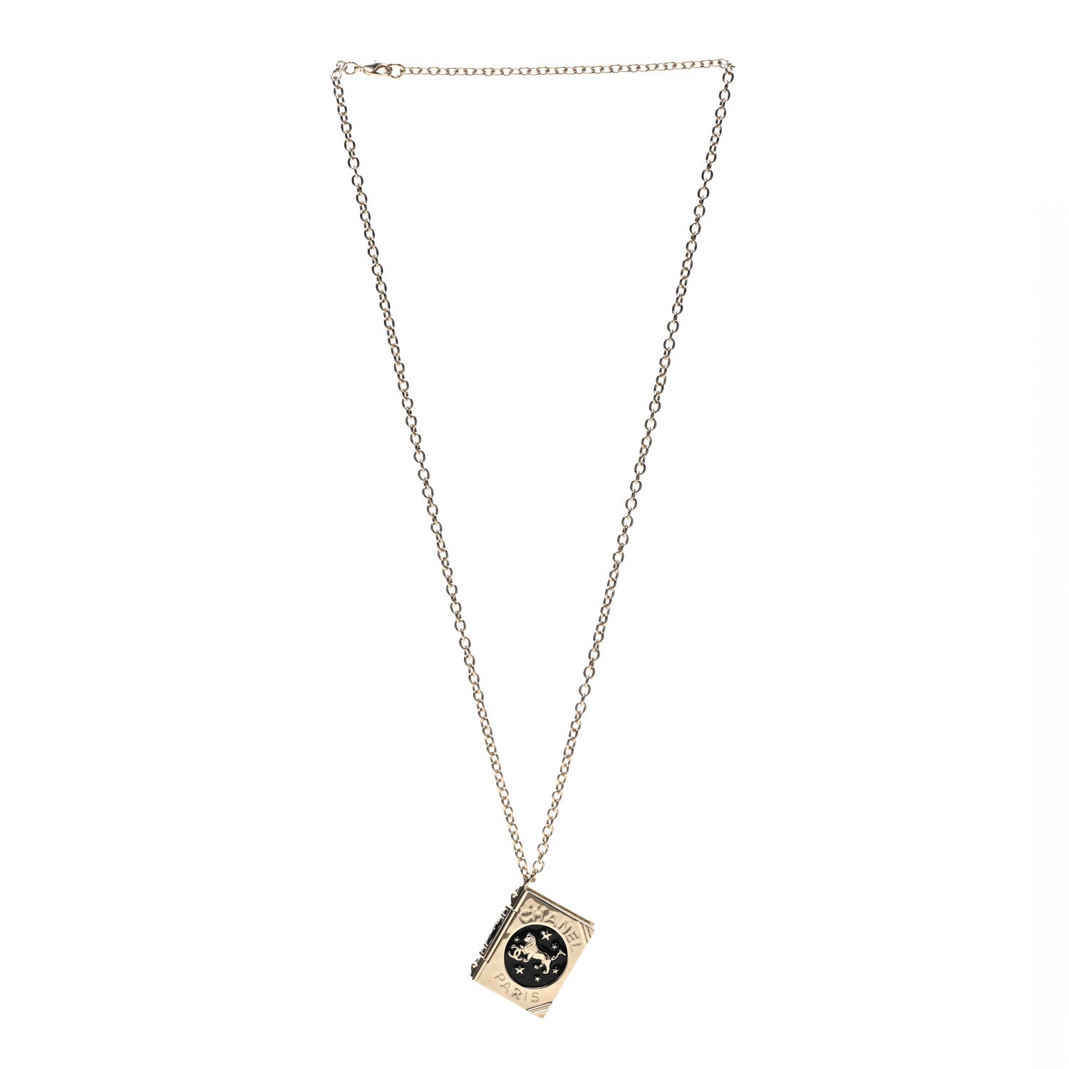 Chanel Metal Long Necklace Gold Black 3 of 8