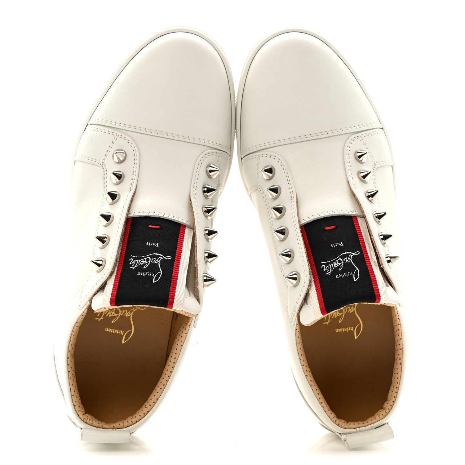 Christian Louboutin Calfskin Womens F.A.V Fique A Vontade Flat Sneakers 38 White 4 of 26