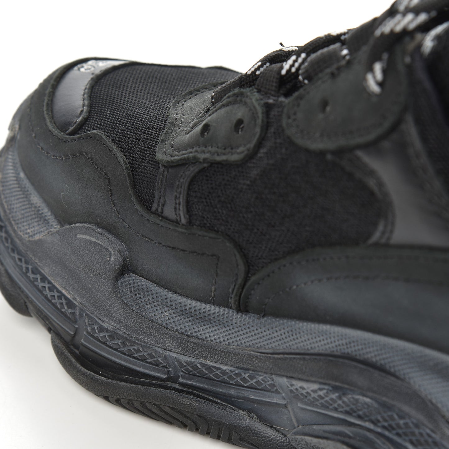 Fabric Mesh Womens Triple S Sneakers 38 Black